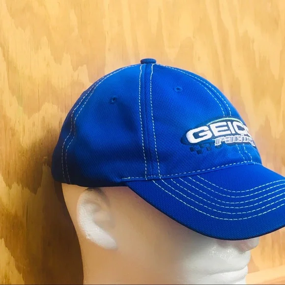 Casey Mears #13 Geico Germain Racing Baseball Cap Adult Large One-Fit Blue - Picture 10 of 15